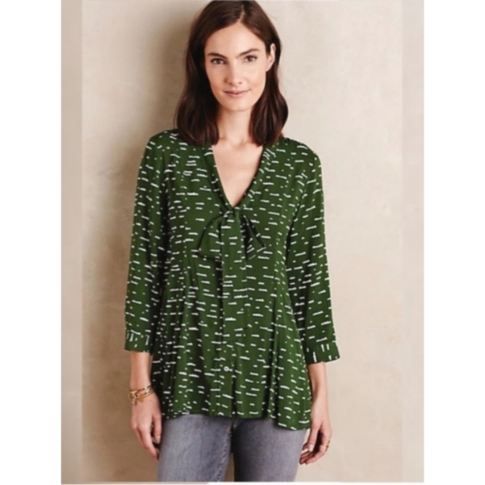 Anthropologie Tie-Neck Swing Blouse
